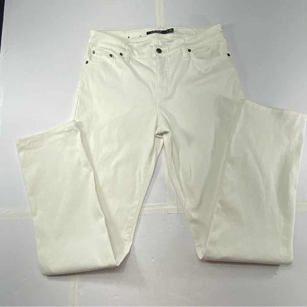 LAUREN RALPH LAUREN LRL Modern Straight Curvy Jeans Women’s Size 8 White - Picture 1 of 15